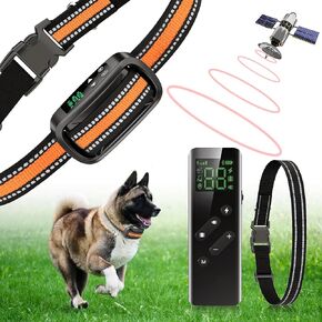 2 in 1 GPS Wireless Dog Fence and Training Collar, IPX7 Waterproof Pet Containment and Behavior Training Fence Dog Collar for Medium to Large Dogs