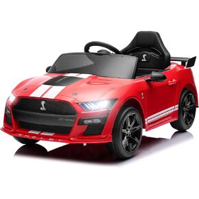 فورد موستانج شيلبي GT500 12V 7AH ركوب السيارة ، والسيارة الكهربائية مع التحكم عن بعد ، ومقعد فسيح 16 '، و 3 سرعات ، وأضواء LED ، ومكبر صوت Bluetooth ، والسيارات التي تعمل بالبطارية للأطفال لقيادة الأطفال