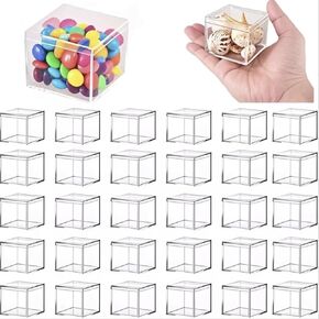 مربع أكريليك واضح مع غطاء ، 30 قطعة 2.2x2.2x2.2 بوصة مربع بلاستيكي لصندوق تخزين منظم لحبة الحلوى والمجوهرات الصغيرة (30)