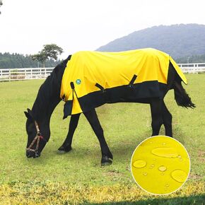 Adjustable Waterproof and Breathable Horse Sheet | Horse Blankets for Real Horses|Perfect Rainy Day Protection(74", Orange)