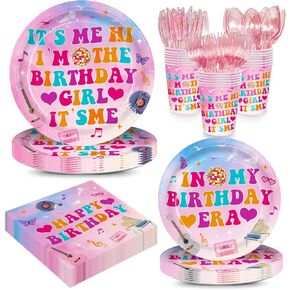168pcs Purple Music Birthday Party Party Supplies Plates Paper Cups Cups Musical Musical Amported Tabledible