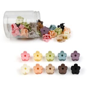 48Pcs Small Flower Hair Clips for Women Girls, Strong Grip Mini Flower Claw Clips for Thin Thick Hair Cute Jaw Clips Hair Pins Hair Barrettes for Styling Toddler Hair Accessories