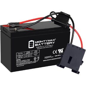 Mighty Max Battery Drop in Replacement for 12v Power Wheels Ride on Toy 9ah Battery kit and Harness