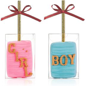 50PCS Clear Rice Krispie Treat Boxes with Hole Cakesicle Boxes Macaron Boxes Clear Treat Boxes Party Favor Boxes for Bridal Shower Birthday Party