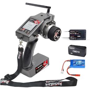 Radiolink RC6GS V3 7 قنوات RC Transmitter و Gyro Receiver R7FG ، COMBO 2.4 جيجا هرتز تحكم راديو عن بعد ، 600 مللي أمبير في الساعة 2S LIPO و CM210 2S Charger Charger