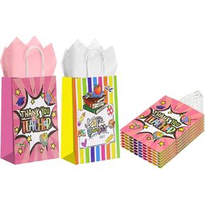 Colodeol 36 Pcs Teacher Appreciation Gift Bags,Thank You teacher Tote Bag Teachers Treat Candy bags For Office Party Decorations Supplies