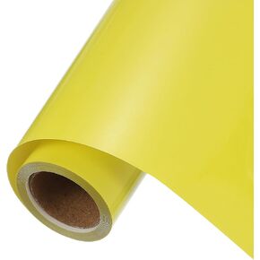uxcell Yellow Permanent Vinyl, 10 Inch x 5ft Adhesive Vinyl Roll for Decal Cutting, Signs, Scrapbooking, DIY Craft, Home Decorations