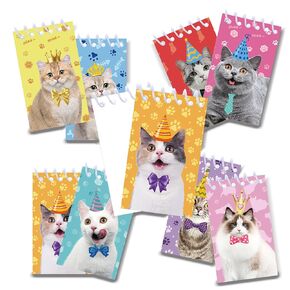 Littkeef Cliat 8 PCS Pad Tall Tall Spiral Memo ، 128 ورقة ، دفاتر جيب Cat ، 4 × 2.4 بوصات من وسادات حلزونية صغيرة لجيب لجيب المذكرة المكثفة