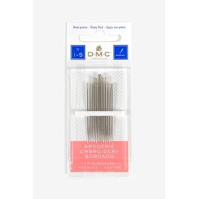 DMC 1765-1/5 Embroidery Hand Needles, 24-Pack, Size 1/5, Silver