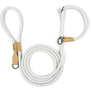 Slip Lead Dog Leash - Heavy Duty Rope Leash with Adjustable Loop and Hands-Free Handle for Training, Walking Active Dogs Light Gray 3m*Ø12mm