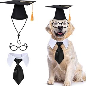 3 PCS PET TRAGUTY COSTUME SET DOG DOG BOW TIE NECKTIE CROFTUATION HAT GROONING GROONING GROUND CORSES CORS CAM