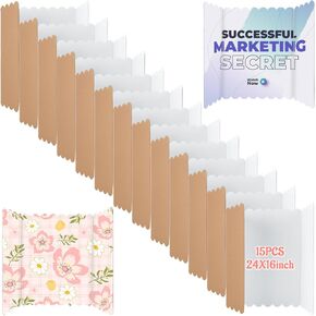 JMIATRY 15 Pack Trifold Poster Board 24 x 16 Inch White Presentation Cardboard Science Fair Display Boards Trifold Display Boards for Presentations Science Project Trifold Board Poster Board Bulk