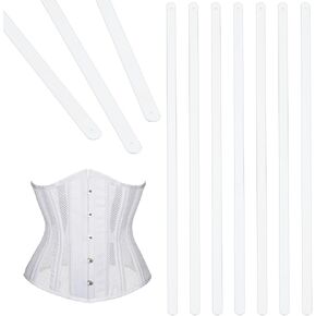 Benecreat 10pcs 7.87 × 0.31 بوصة أبيض معدني ، شرائط مشد أبيض حزام الحزام