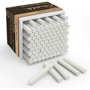 100pcs الطباشير البيضاء غير السامة مجموعة لفن الأطفال ، تدريس الفصول الدراسية ، اللوازم المدرسية المثالية لألواح الطباشير ، السوداء والاستخدام التعليمي