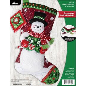 Bucilla ، فرحة Snowman's Quilted ، مثالية للفنون والحرف DIY شعرت مجموعة مخزنة 18 بوصة.