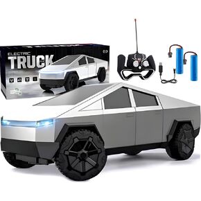 Cyber ​​Truck Remote Control Car - Tesla Toy ، 2.4 جيجا هرتز سيارات RC مع عمر بطارية طويل الأمد والآثار الخفيفة RC ، 3 4 5 6 7 + سنة أولاد/بنات سنة