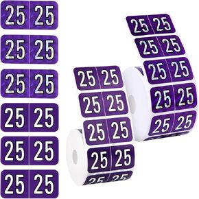1000pcs 2025 ملصقات سنة ، 0.74x1.49in 2 أنماط 2025 ملصقات ثلاثية الأبعاد للعام الجديد ، ملصقات ملونة في نهاية العام ، تسميات رقم 25 سنة لمجلدات ملفات تبويب المجلدات المكتبية (الأحمر)