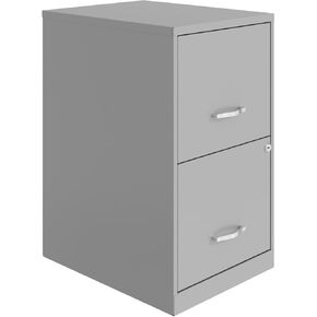UrbanPro 18" 2 Drawer Metal File Cabinet in Arctic Silver Finish
