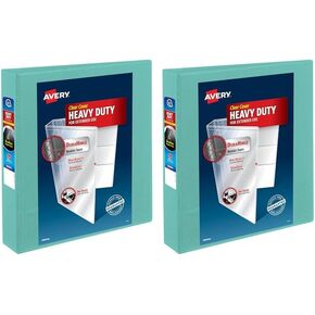 Avery Heavy-Duty 3 Ring Binder ، حلقات مائلة 1.5 بوصة ، موثق View Mint (79271) (حزمة 2)