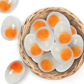 ArtCreativity Easter Slime Eggs Toy for Kids - 12PCS Egg Yolk Slime for Prank - Surprise Eggs for Kids with Putty Slimes Inside - Easter Fun Egg Hunt Supplies - Basket Fillers and Goodie Bag Stuffers