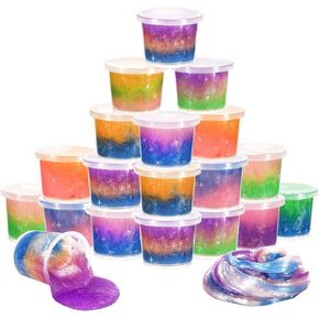 Sunool 28 Packs Starry Galaxy Slime ، مسدود وغير محكوم على الأفكار ، تفضلات الحفلات للأطفال ، التحفيز الحسي واللمس ، تخفيف التوتر ، اللعبة التعليمية ، للفتيات والفتيان