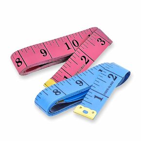Soft Measuring Tape for Body and Sewing, 60 Inch Double Scale, Pink and White, 2 Pack