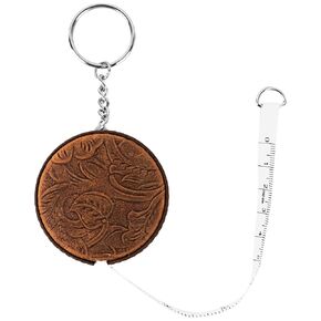 Tape Measure Vintage, Soft Leather Retractable Measuring Tape, for Body Fabric Measurement, Mini Retractable Soft Sewing Tape Measure with Keychain, 150cm/60 Inch(1Pcs Green)