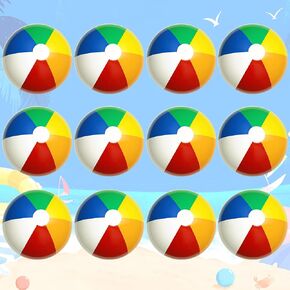 كرة شاطئية ، 12 PCS Beach Balls Balls ، 12 "كرات شاطئية قابلة للنفخ للأطفال ، حمام السباحة Party Summer Beach Gift (Rainbow Colored)