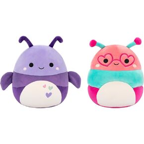 Squishmallows الأصلي 8in هارتمان القرد الأرجواني + 8in جوني