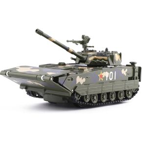 Tank Diecast Model, Collectible Amphibious Alloy Military Tank Model Cars Toys, Pull Back Toy Car with Sound and Light for Adult Kids