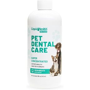 LiquidHealth Pet Care Care Water Additive for Dogs & Cats - Fast Pet Pet Beat Breather ، غسل فم الكلب ، شطف طب الأسنان عن طريق الفم ، محلول تنظيف الأسنان والطرب