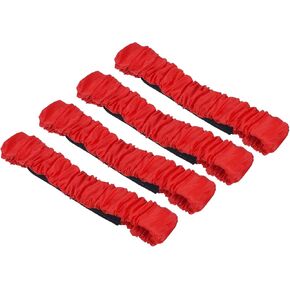 PATIKIL 3 Legged Race Bands, 4 Pack Elastic Tie for Outdoor Birthday Party Field Day Carnival Relay Game, Red