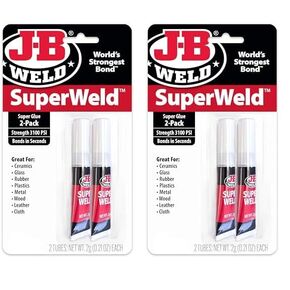 غراء J-B Weld 33106 SuperWeld - غراء فائق شفاف - 0.2 أونصة، 0.2 أونصة