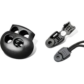 DYZD Plastic Cord Lock End Toggle Double Hole Spring Stopper Fastener Bundle Zipper Pulls Cord Rope End Paracord Zipper Pull Ends