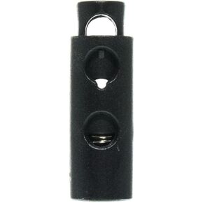 Paracord Planet Dual Barrel Spring Cord Lock - سدادات سوداء سوداء بلاستيكية لمدة 1/8 "Paracord - 10 حزمة