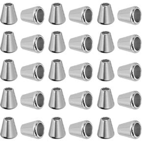Patikil Bell Stopper نهايات الحبل المخروطي ، 30 حزمة سبيكة الزنك سبل الحبل كليف قفل قفل لأكياس ملابس DIY أكياس ، رمادي غامق