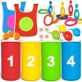 ألعاب في الهواء الطلق ، أكياس سباق البطاطس للأطفال للبالغين ، سباق التتابع Egg Spoon ، لعبة Ring Toss ، لعبة Dodgeball Tag ، حفلة عيد ميلاد ، Field Family Reunion Carnival خارج Yard Lawn Easter Games