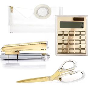 Russell + Hazel Desktop Accessories Deluxe Bundle ، Fored Supplies ، تشمل موزع شريط أكريليك ، حاسبة وأكثر من ذلك