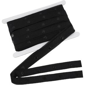 BENECREAT 10 Yards Snap Button Tape for Sewing, 0.87 Inch Black Plastic Button Fastener Tape, Sewing Tape with Press Stud Button for Vests, Tops, Jumpsuits, Clothes, Crafts, Button Interval: 0.98 Inch