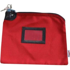 Locking Bank Bag Canvas Keyed Security (Red)