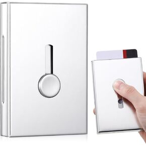 Zonon كبير Thumb Drive حامل بطاقة العمل FIT 28 الاسم الائتمان الألومنيوم سبائك الشريحة الاسم CASE CASETION حامل الأعمال المحفظة جيب للرجال نساء (أسود)