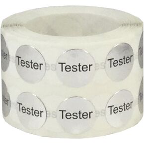 Round Tester Dot Adhesive Stickers, 1/2 Inch Round Labels, 1000 Stickers per Roll, Silver