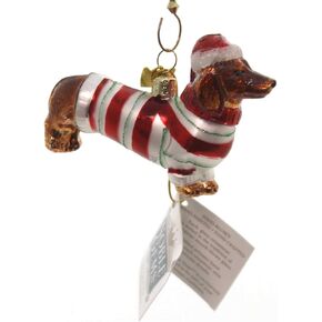 Kurt Adler 3-1/2-Inch Noble Gems Glass Daschund Ornament (YAMNB0313), Christmas