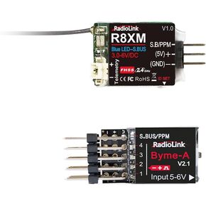 RADIOLINK BYME-A V2.1 و R8XM RC FLINT Controller Stabilizer مع GYRO و RC Receiver SBUS/PPM Voltage Techletage Control Rx Combo for T8S/T8FB Transmitter