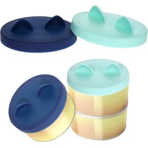 2 PCS Pet Food Can Lids Silicon Silicone Dog Cat Food Cover Universal Standard Can Can Lids يمكن إعادة استخدام الأطعمة الرطبة القابلة لإعادة الاستخدام يمكن أن تتفوق على قبعات الكلاب والقطط ذات الحجم القياسي (Green+Blue)