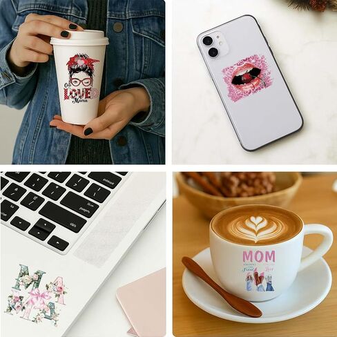 UV DTF Cup Wrap Transfer Stickers- 20 ورقة Mama Coffee مشروبات UV DTF CUP لفات لزرع القهوة الزجاجي 16 أوقية ، ملصق DTF عيد الأم ، شكرًا لك على شكر أفضل أمي على الإطلاق هدايا إبداعية إبداعية in Kuwait