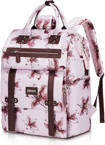 Laptop Backpack for Women, Pink Business Travel Laptops Backpack with USB Charging Hole for 17.3inch Laptop Work Bag, Sturdy Daypack Computer Backpacks Gift for Teacher Doctor Nurse College in Saudi Arabia