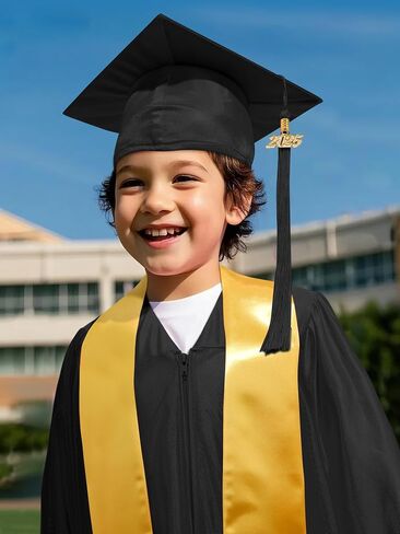 SOMSOC 4 PACES TRIKERGARTN GRADUTION CAD CAP CAP للأطفال الذين سرقوا ثوبًا في الحضانة في مرحلة ما قبل المدرسة مع 2025 TASSEL in Saudi Arabia