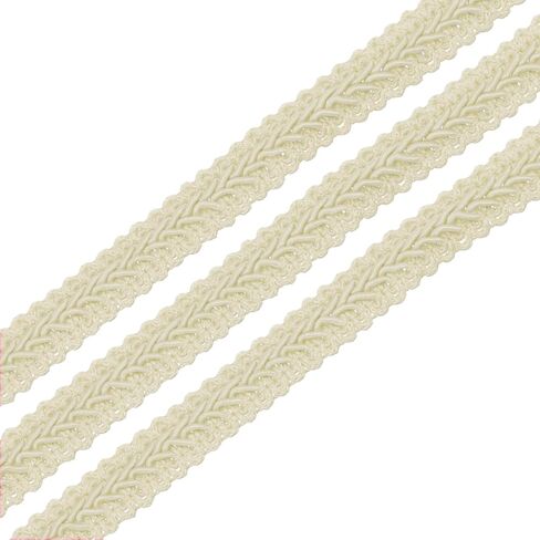 uxcell 2pcs Gimp Braid Trim, 13 Yards x 1/2"(12mm) Curtain Upholstery Trim for DIY Craft Sewing Accessories, Beige in Kuwait