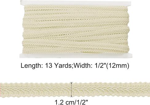 uxcell 2pcs Gimp Braid Trim, 13 Yards x 1/2"(12mm) Curtain Upholstery Trim for DIY Craft Sewing Accessories, Beige in Kuwait